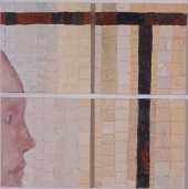 Anonymous Profile Mosaic, Looking Right, Alkyd on hardboard (4 panels), 61 x 61 cm, Feb/March 2001
- Private Collection